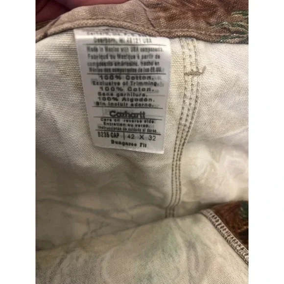 Vintage Y2K Carhartt Realtree Camo Work Wear Carpenter Pants 42 X 32‎